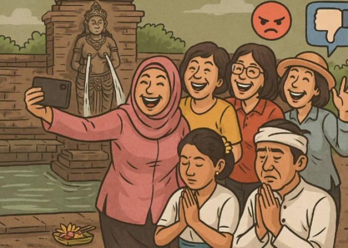 Viral Berswafoto di Candi Saat Umat Hindu Sedang Sembahyang, Warganet Soroti Etika dan Toleransi