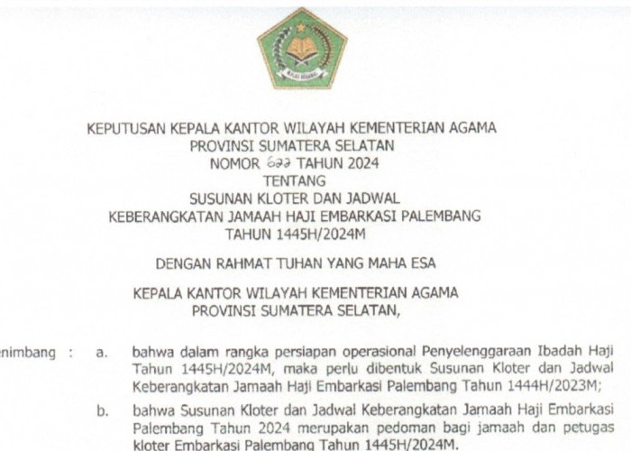Jemaah Haji Muba Kloter 1 Diberangkatkan, Berikut Susunan dan Jadwal Kloter Embarkasi Palembang