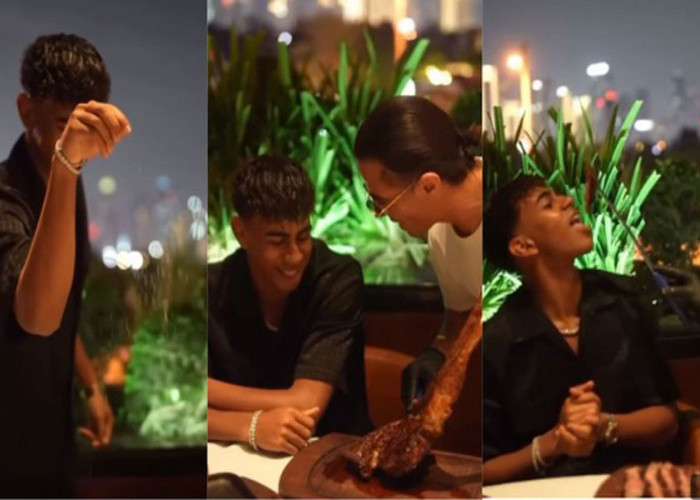 Jelang Laga Spanyol vs Prancis, Lamine Yamal Santap Steak Tomahawk, Disuapi Langsung Salt Bae