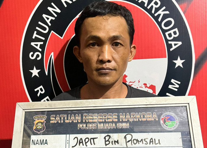 Sat Res Narkoba Polres Muara Enim Tangkap Pengedar Sabu di Desa Tapus, Barang Bukti 10,55 Gram Sabu Diamankan