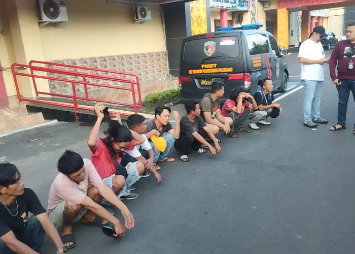 Polrestabes Palembang Amankan Belasan Preman dan Pelaku Pungli di Kawasan Monpera dan Bundaran Air Mancur