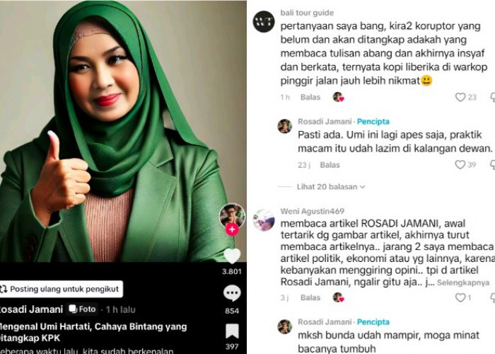 Konten Kreator Ungkap Opini Tajam Soal Umi Hartati, Tersangka OTT KPK di OKU