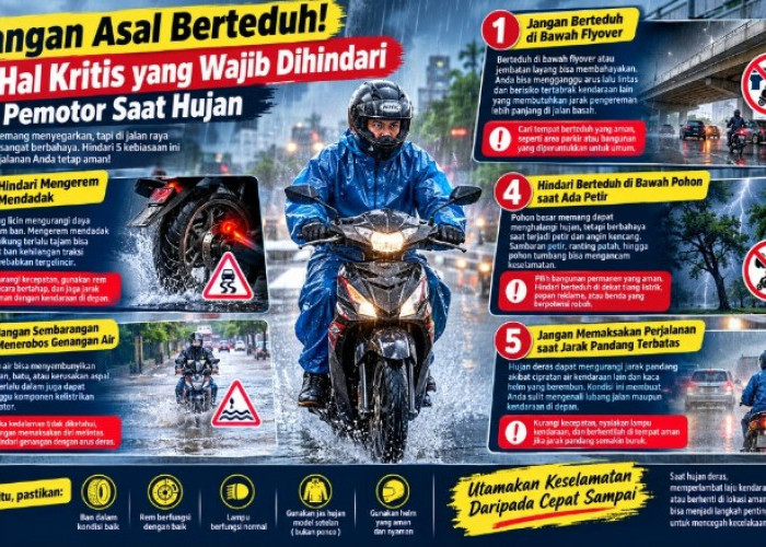 Jangan Asal Berteduh! 5 Hal Kritis yang Wajib Dihindari Pemotor Saat Hujan