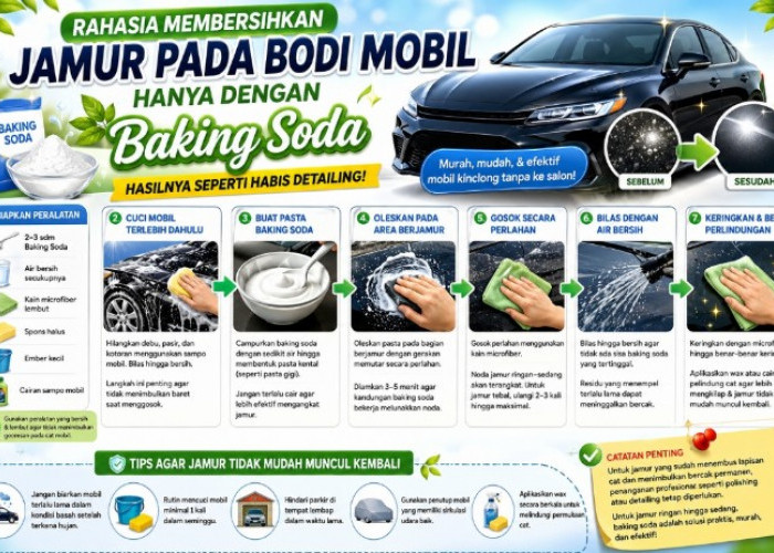 Intip Cara Bersihkan Jamur pada Bodi Mobil dengan Baking Soda, Hasilnya Bisa Seperti Habis Detailing Mahal