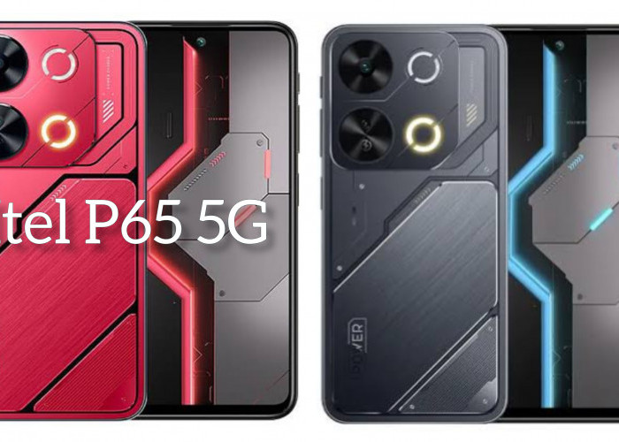 Hp Itel P65 5G Bawa Tampilan Desain Stylish Cyber Ala Mecha serta Kapasitas Baterai Raksasa 