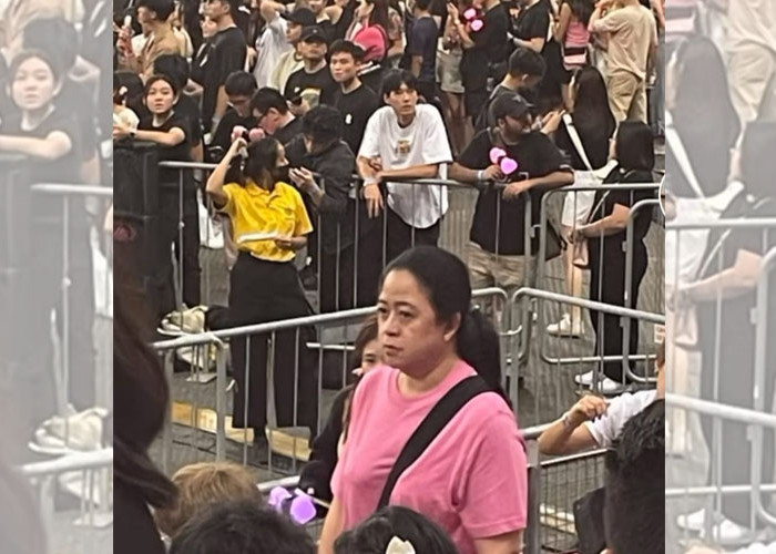 GEMPAR! Wanita Mirip Puan Maharani Terciduk Nonton Konser Blackpink di Singapura, Warganet: Pawang Hujan