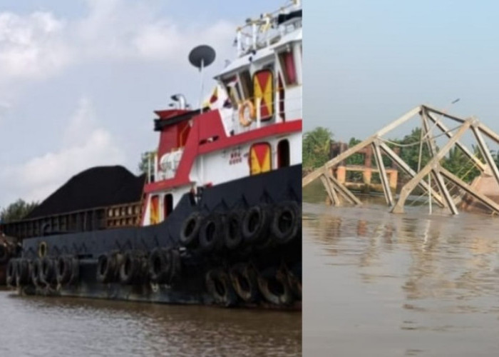 Polisi Periksa Kru Tugboat Tongkang Batu Bara yang Robohkan Jembatan Lalan Muba, Nahkoda Jadi Tersangka