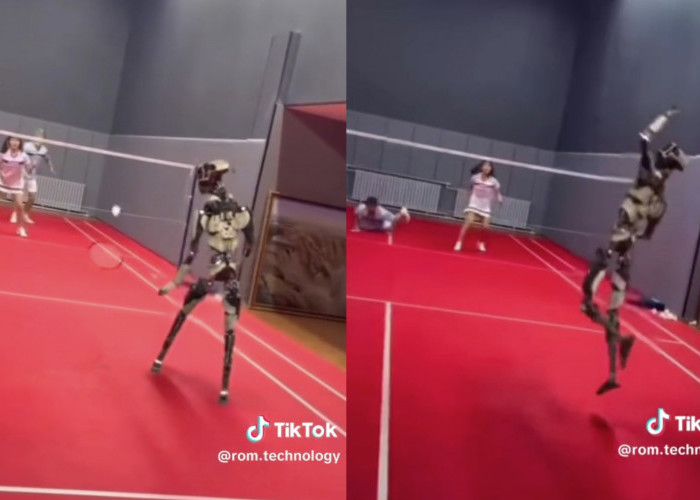 Robot Bermain Badminton Gantikan Manusia Hebohkan Medsos! Warganet Malah Salfok Hal Ini