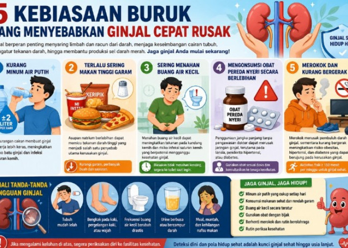 Kenali 5 Kebiasaan Buruk yang Membuat Ginjal Cepat Rusak, Nomor 3 Sering Dianggap Sepele