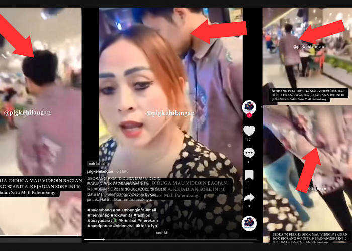 Viral, Pria di Palembang Kepergok Intip Rok Perempuan di Mal, Jepit Handphone di Sandal 