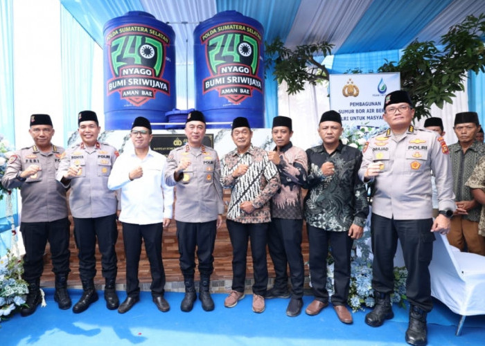 Polda Sumsel Resmikan 50 Sumur Bor dan Salurkan Bantuan Sosial Sambut Hari Bhayangkara ke-80