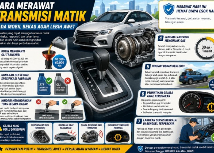 Kenali 7 Cara Merawat Transmisi Matik pada Mobil Bekas agar Lebih Awet dan Minim Masalah