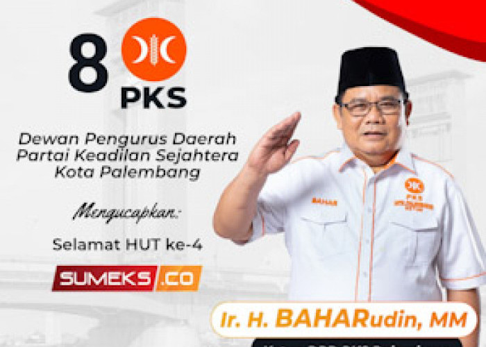 Ketua DPD PKS Palembang mengucapan Selamat Ulang Tahun Sumeks.co ke 4 