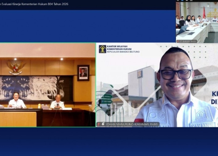 Kanwil Kemenkum Babel Ikuti Evaluasi Kinerja B04 Tahun 2026, Fokus Digitalisasi Layanan