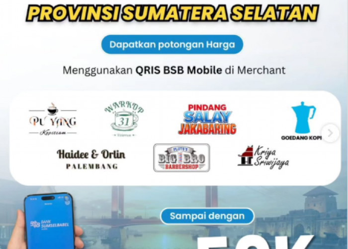 Sambut HUT Sumsel ke-80, Bank Sumsel Babel Hadirkan Promo QRIS di Merchant Favorit Palembang