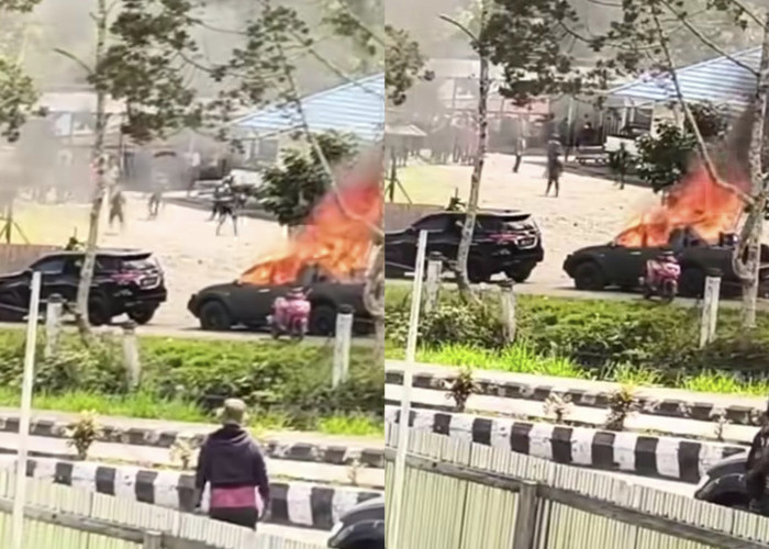Konflik Papua Kembali Pecah! Sejumlah Mobil Diduga Milik TNI-Polri Dibakar Massa