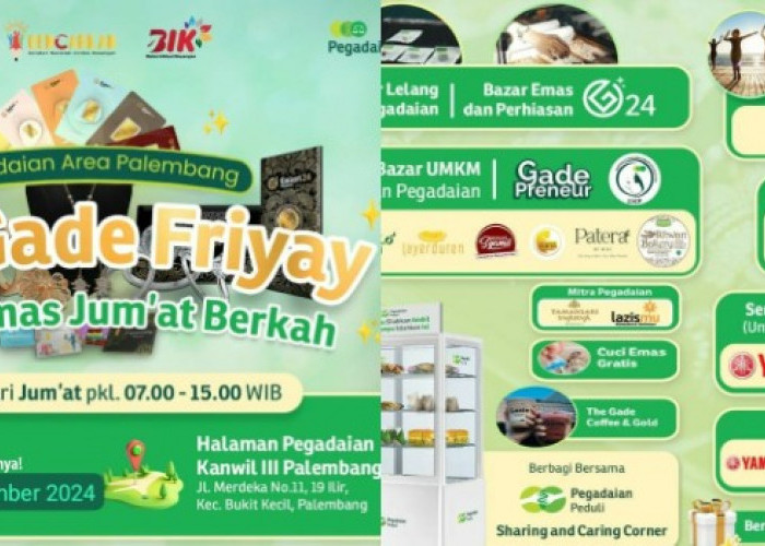 Serbu! Pegadaian Area Palembang Buka Bazar Emas Jum'at Berkah, Tawarkan Hadiah Menarik untuk Pelanggan