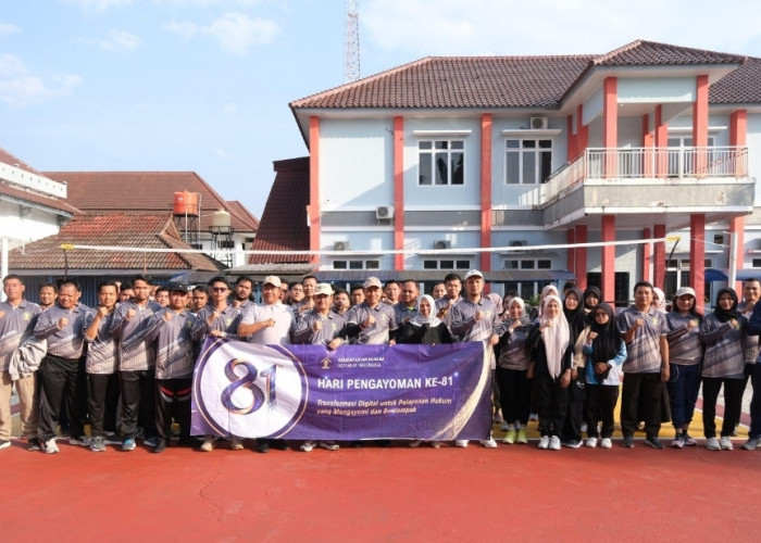 Hari Pengayoman ke-81 Pecah! Pegawai Kemenkum Babel Adu Kompak di Lapangan Voli