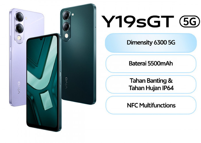Vivo Y19sGT Jadi HP Paling Murah Dengan Jaringan 5G, Punya NFC dan IP Rating IP64