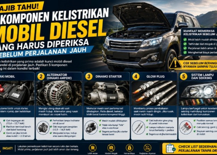 Wajib Tahu! 5 Komponen Kelistrikan Mobil Diesel yang Harus Diperiksa Sebelum Perjalanan Jauh