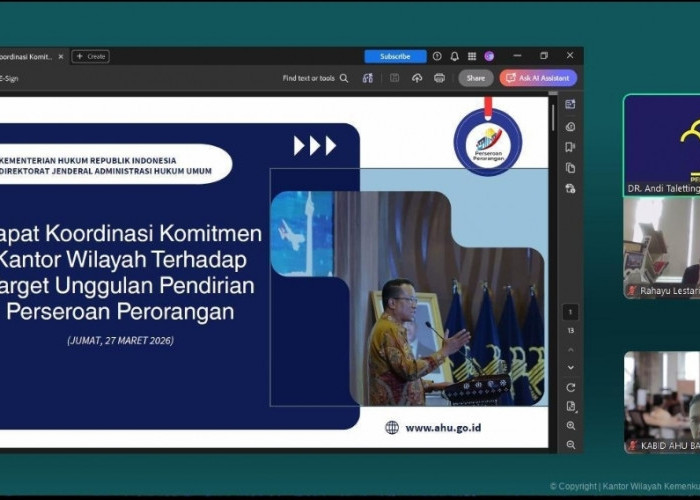 Target 80 Ribu Nasional, Kemenkum Babel Siap Tingkatkan Layanan Perseroan Perorangan