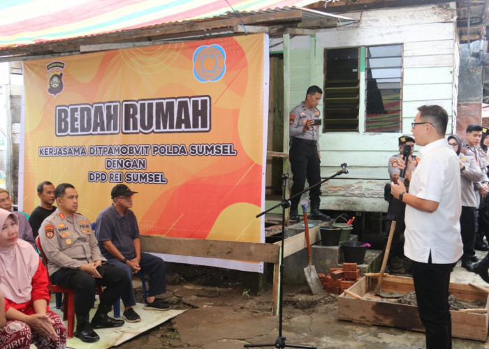 Polda Sumsel Bedah Rumah Warga Kurang Mampu di Dwikora Palembang 