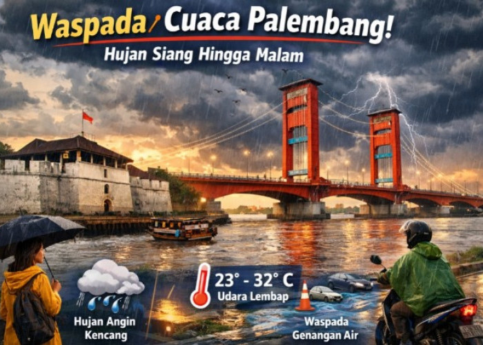 Peringatan Dini BMKG, Waspada Cuaca Palembang dan Sekitarnya Berpotensi Hujan Ringan