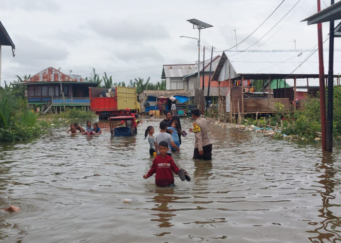 Air Sungai Meluap di Pemukiman Nelayan Sungsang, Polisi Imbau Waspada Kemunculan Buaya