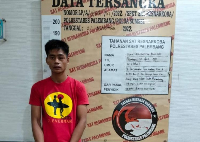 Pengedar Sabu di Palembang Ditangkap, Polisi Temukan Barang Bukti di Bawah Pohon Sawo 