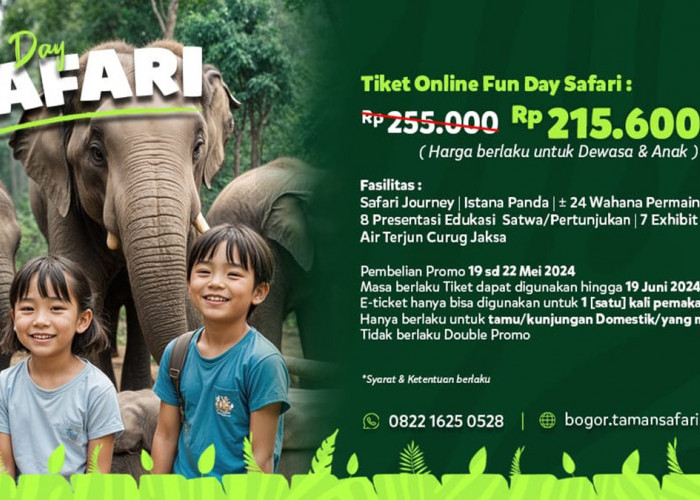 Promo Fun Day Taman Safari Bogor Kembali Dibuka, Harga Tiket Hanya Rp215 Ribu hingga Juni 2024!