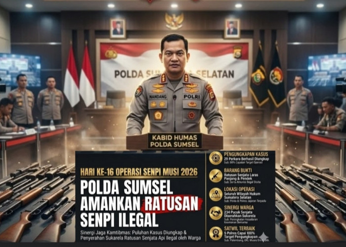 Operasi Senpi Musi 2026 Ungkap 29 Kasus, Polda Sumsel Amankan Ratusan Senjata Api Ilegal