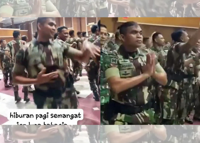 KOCAK! TNI Joget Ala Dancer Profesional, Warganet: Semangat Pak Tentara, Hilangkan Sejenak Rasa Lelahmu