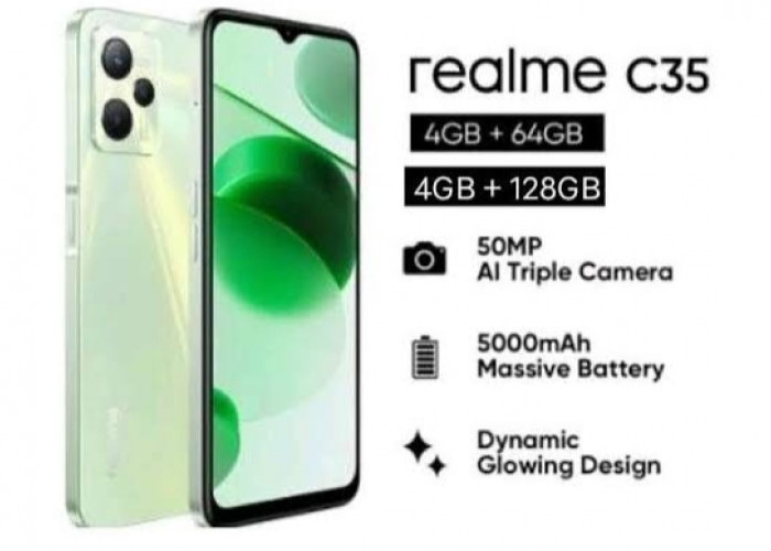 Realme C35 Smartphone dengan Desain Keren dan Premium, Dilengkapi Kamera Utama 50 MP