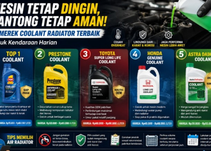 Mesin Tetap Dingin, Kantong Tetap Aman! Ini 5 Merek Coolant Radiator Terbaik untuk Kendaraan Harian