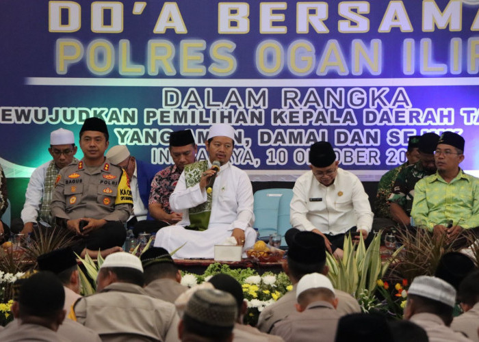 Wujudkan Pilkada 2024 Aman dan Sejuk, Polres Ogan Ilir Gelar Istighosah di Masjid An-Nur Tanjung Senai