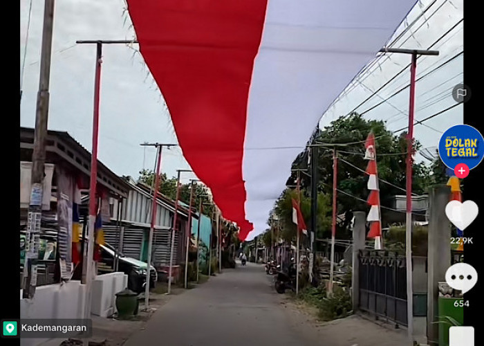AMAZING, Bendera Merah Putih Sepanjang 138 Meter Membentang Indah di Desa Kademangaran, Bikin Netizen Takjub! 