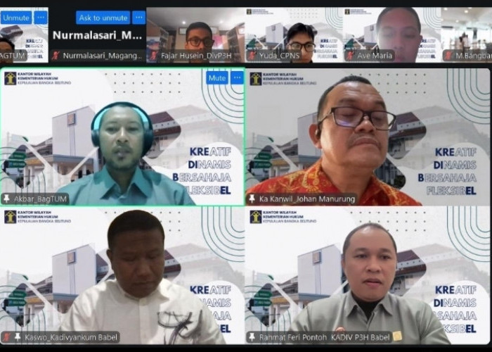 Kanwil Kemenkum Babel Samakan Persepsi Renstra 2025–2029 melalui Sosialisasi Virtual