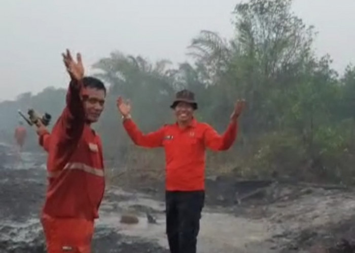 Hujan Membawa Berkah, Padamkan Karhutla di Jungkal Pampangan OKI, Sisakan 2 Titik Api Aktif