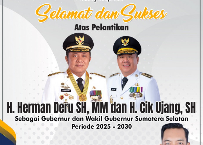 DPC Partai Demokrat Kabupaten Banyuasin Mengucapkan Selamat Atas Pelantikan Herman Deru dan Cik Ujang