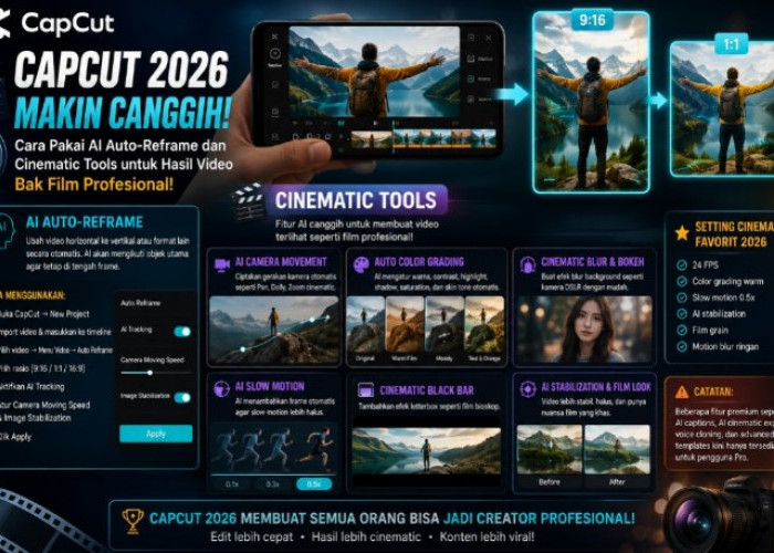 Makin Canggih! Begini Cara Pakai AI Auto-Reframe dan Cinematic Tools CapCut 2026 untuk Hasil Video Profesional