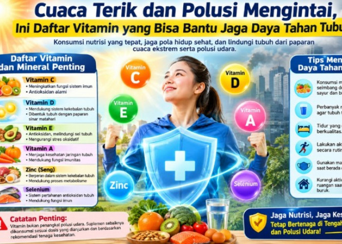 Cuaca Terik dan Polusi Mengintai, Ini Daftar Vitamin yang Bisa Bantu Jaga Daya Tahan Tubuh