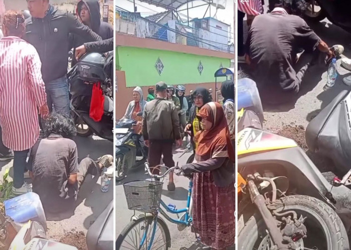 Ibu-ibu Pakai Sepeda Jadi Korban Jambret, Pelaku Nyaris Tewas Dimassa, Diserahkan ke Polsek Sako 