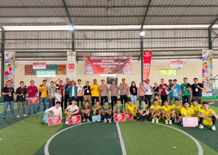 Tim Futsal KONI Ogan Ilir Raih Piala Tetap Kapolres Cup 2026, Meriahkan Hari Bhayangkara ke-80