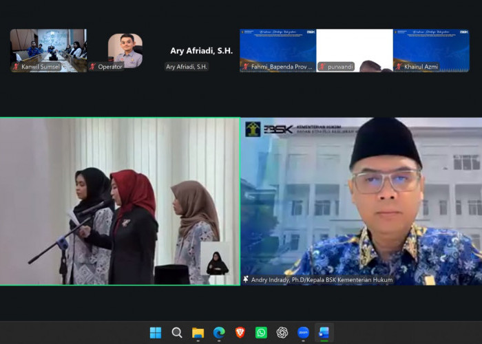 Kemenkum Sumsel Ikuti DSK Evaluasi Tarif Tertentu Pelayanan Paten dan Hak Cipta