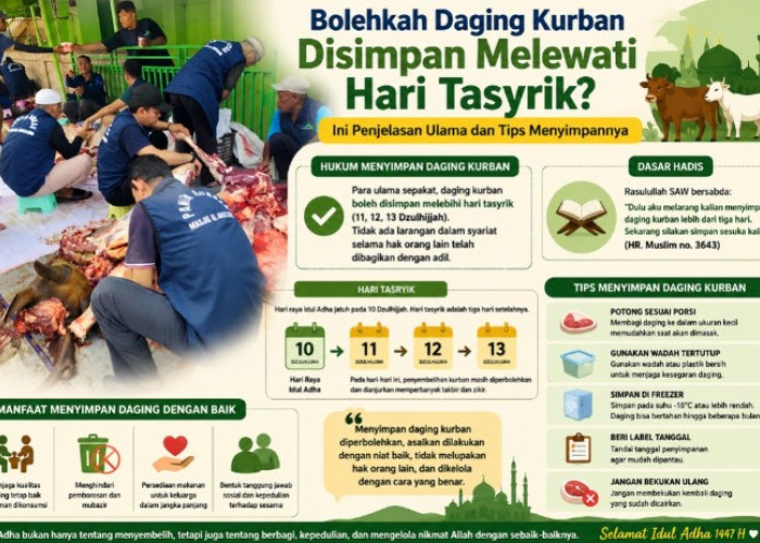 Daging Kurban Menumpuk Setelah Hari Tasyrik? Begini Penjelasan Ulama yang Perlu Dipahami Umat Islam