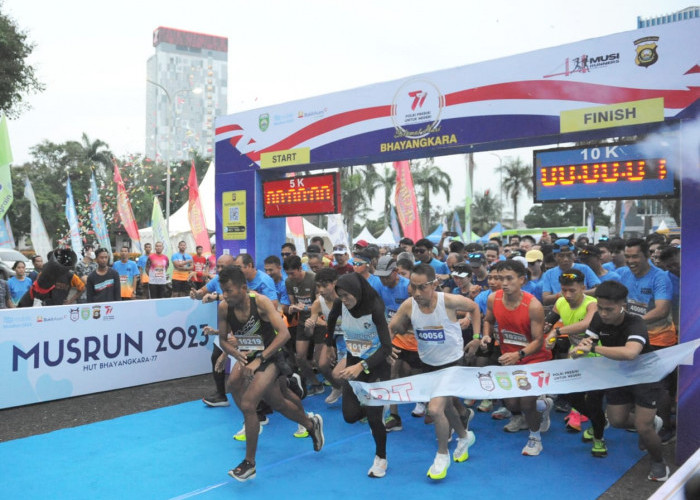 2.000 Runners Meriahkan 5K dan 10K Hari Bhayangkara ke-77 Polda Sumsel
