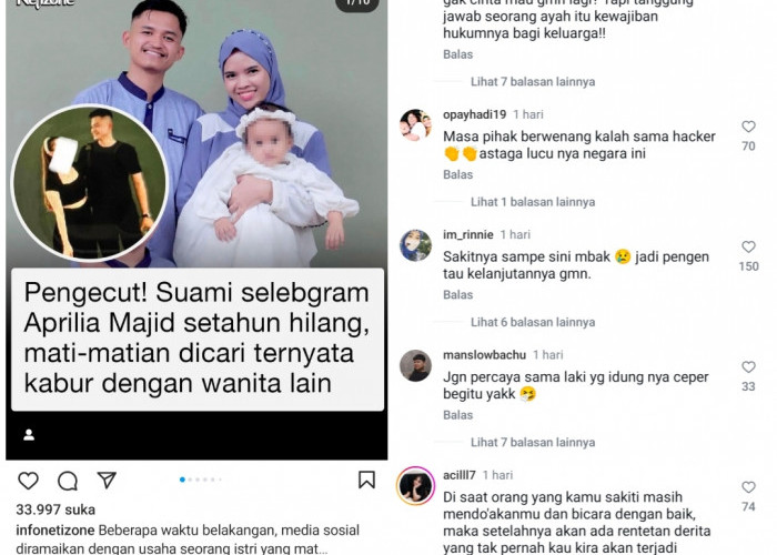 Heboh Selebgram Bagikan Kisah Suaminya Hilang Setahun Direbut Pelakor, Infonya Orang Palembang