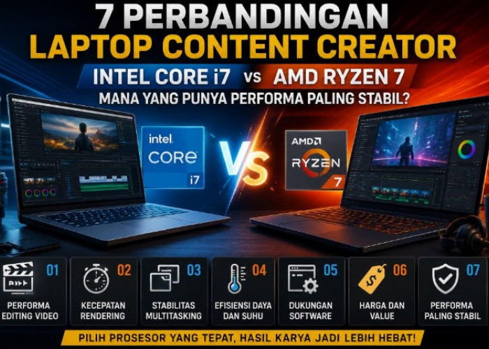 7 Perbandingan Laptop Content Creator Intel Core i7 vs AMD Ryzen 7: Mana yang Paling Stabil untuk Editing?