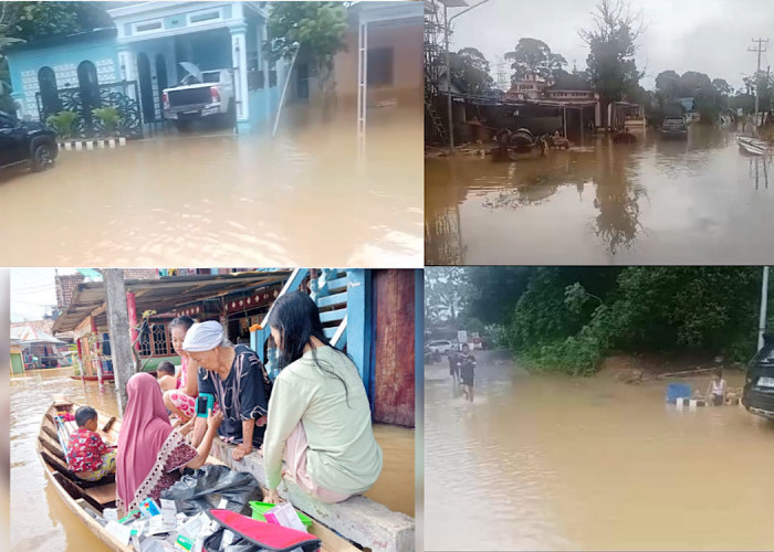 Puasa ke 9 Banjir Masih Melanda Kecamatan Rawas Ilir, Rumah Bupati Muratara Juga Ikut Terendam