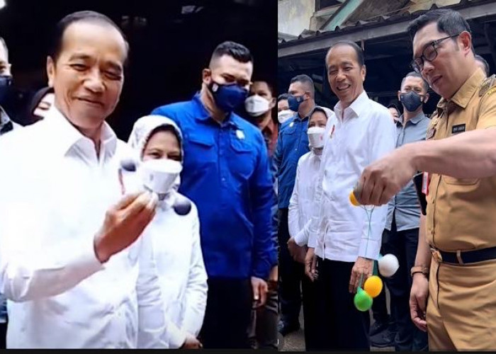 Pak Jokowi juga Ikutan Main Lato-lato yang Sedang Viral Bersama Ridwan Kamil saat Meninjau Pasar di Subang
